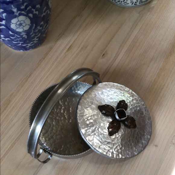 Trade Continental Mark Other - Vintage Hand Wrought Aluminum Dish with Handle And Lid